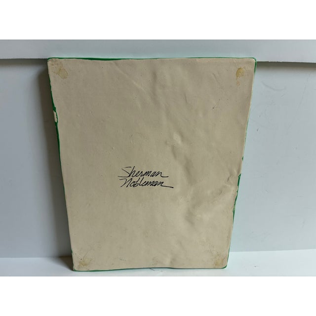 Late 20th Century Late 20th Century Napa Artist Sherman Nobleman Fine Art Hand Painted Rooster on Ceramic – 9.5" X 12" For Sale - Image 5 of 11