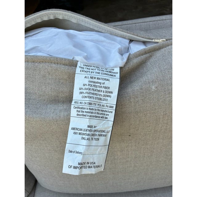 Linen Mid Century Danish Modern Sofa For Sale - Image 8 of 8