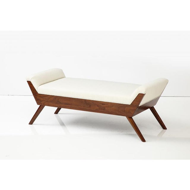 Modernist Bench. Walnut For Sale - Image 4 of 6