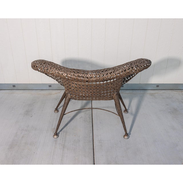 Bronze Raymond Moralès Attributed Fauteuil À Corbeille Sculptural Bronzed Steel Lounge Chair, 1990s For Sale - Image 8 of 16