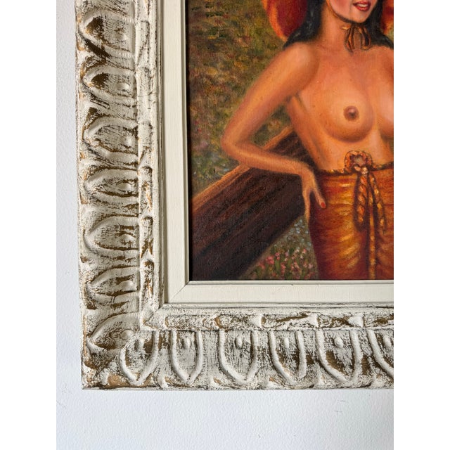 1950s 1950s Vintage Nude Woman Oil on Board Painting by Sylvia For Sale - Image 5 of 11