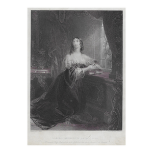 1844 Louise Duchess of Vallière Antique Engraving