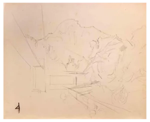 Reynold Arnould, Landscape, Pencil Drawing, Mid-20th Century