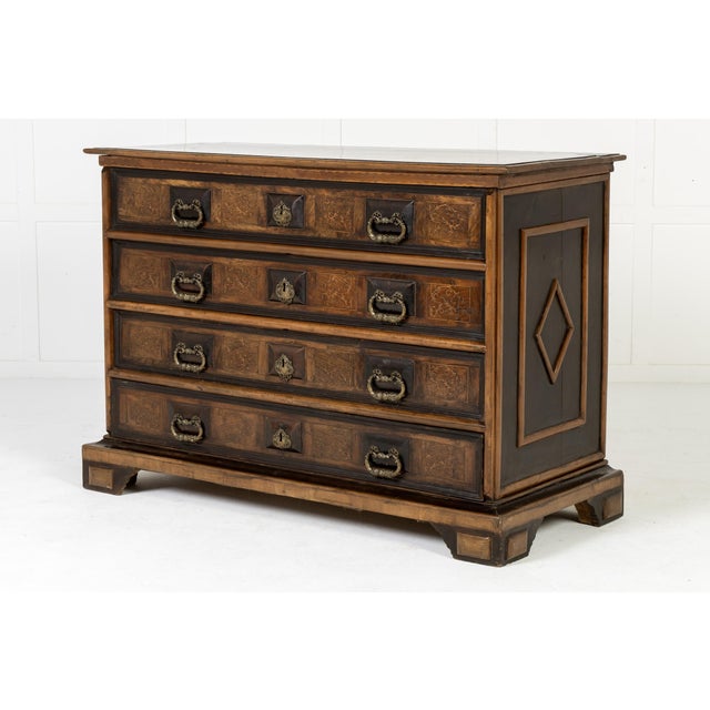 Wood Antique Italian Walnut Chest of Drawers, 1700s For Sale - Image 7 of 9