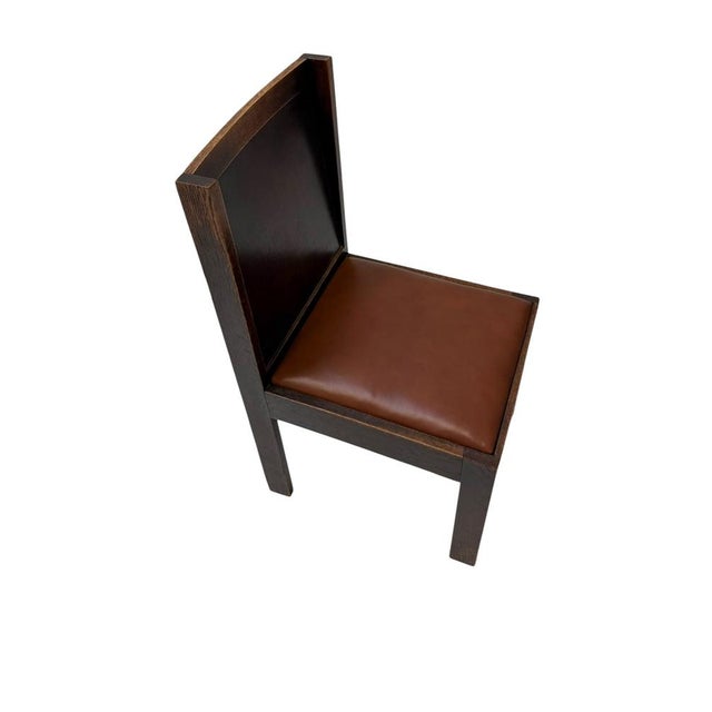 Art Deco Modernist Side Chair with Leather Seat, 1930s For Sale - Image 3 of 10