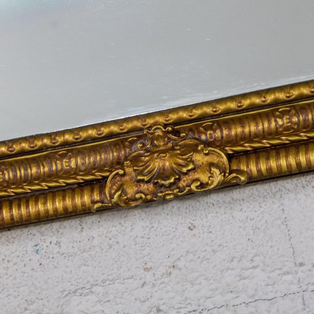 Late 20th Century Neoclassical Rococo Wall Mirror Rectangular Ornate Gilded Wood and Gesso Frame For Sale - Image 16 of 18