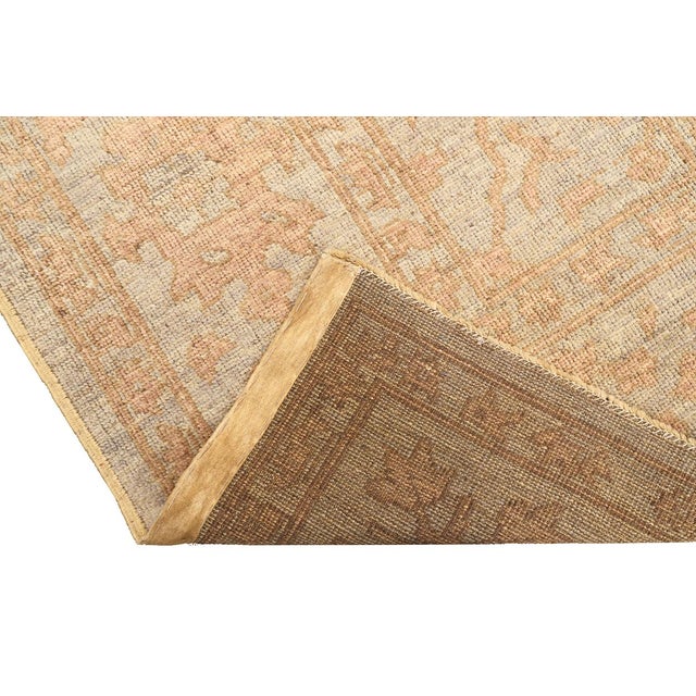 9x12 Soft Washed Oushak Rug | Afghan Hand-Knotted Floral Wool Rug For Sale - Image 9 of 10