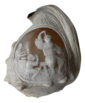 Shell with Cameo Carved in Relief