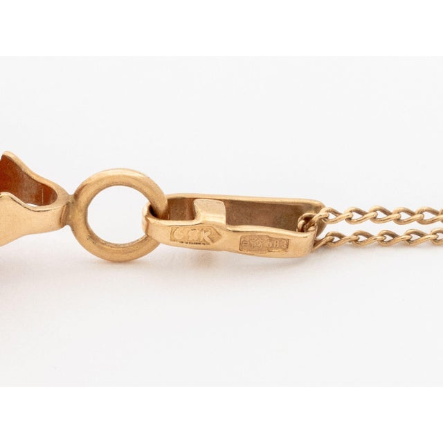 Vintage Baltic Amber and 14k Rose Gold Pendant Necklace For Sale In New York - Image 6 of 6