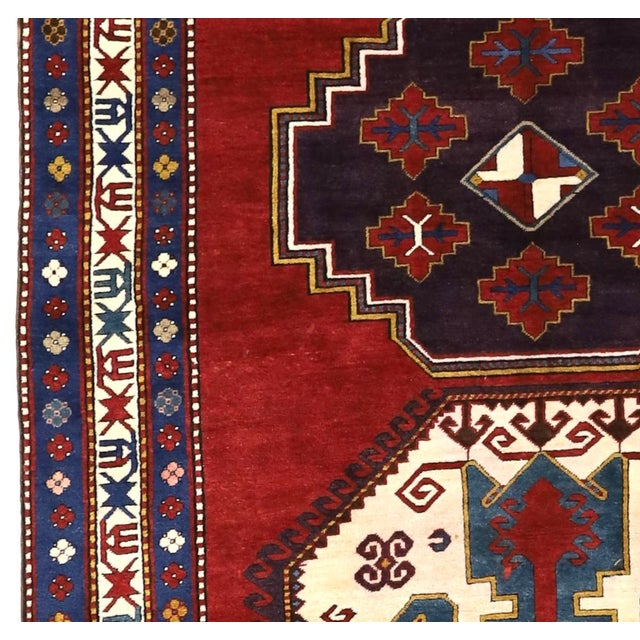 Figurative Antique Caucasian Kazak Rug 5'9" X 10’0" For Sale - Image 3 of 5