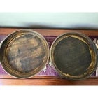 Paint Antique Style Chinese Cinnabar Red Lacquer Lotus Flower Round Box 14x5" For Sale - Image 7 of 7