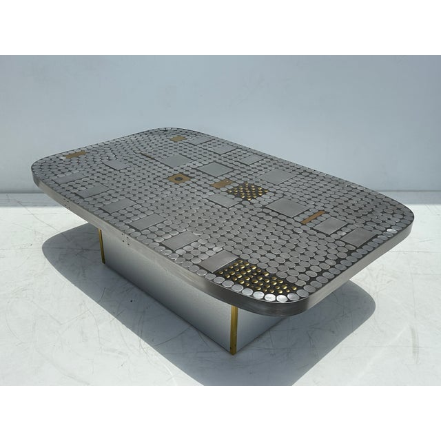 1970s Aluminum Mosaic Coffee Table by Raf Verjans For Sale In Los Angeles - Image 6 of 12