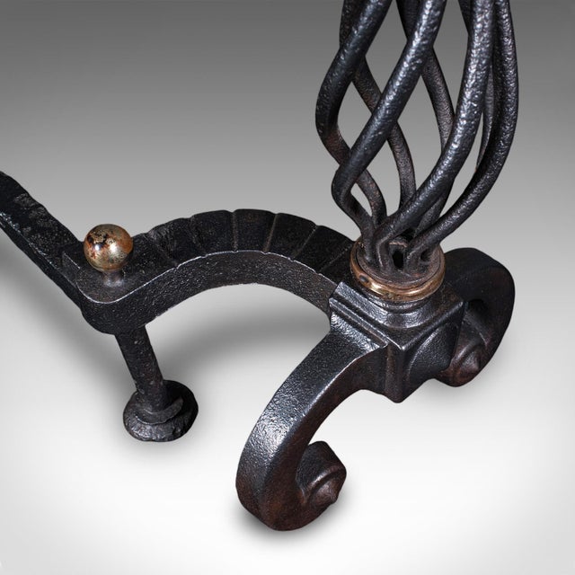 Large Pair of Antique Fire Dogs, English, Andirons, Aesthetic Period, Victorian For Sale - Image 12 of 12