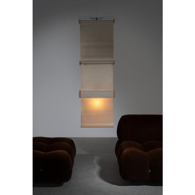 Textile Telo Pendant Lamp by Gianemilio, Piero and Anna Monti for Ibis Italia, 1975 For Sale - Image 7 of 13