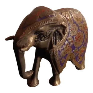 1970s Solid Brass Ornate Elephant Sculpture