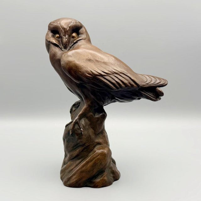 1920s H. Sieloff, Resting Owl, 1920s, Bronze For Sale - Image 5 of 5