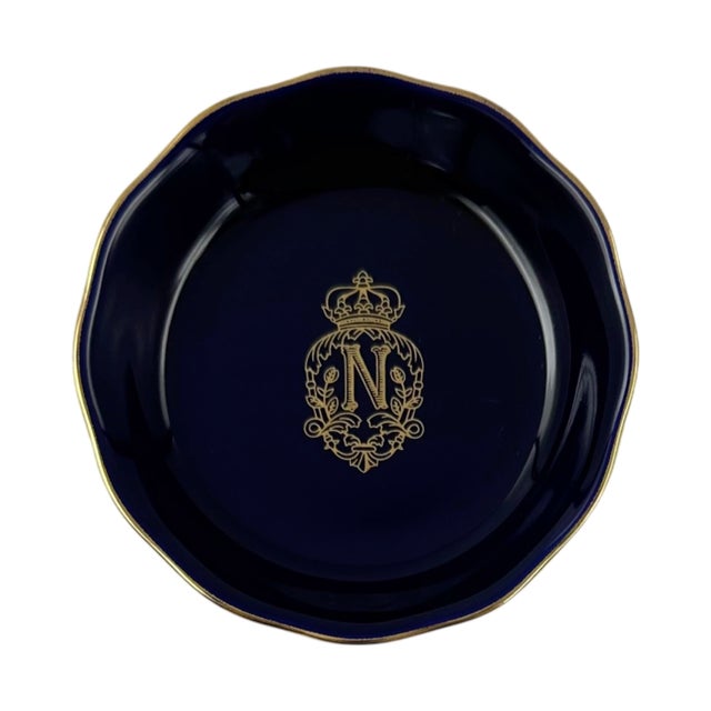 Vintage Le Negresco Hotel Nice, France Cobalt Blue Ashtray Catchall Dish For Sale - Image 4 of 9