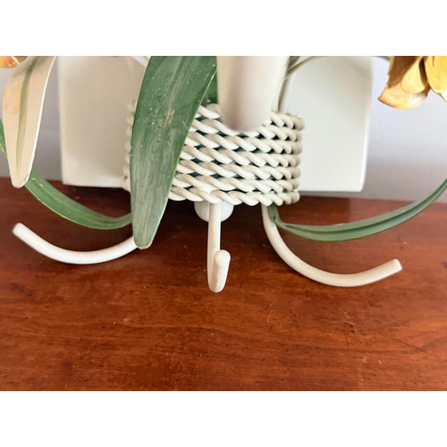 Vintage 3 Light Tole Wall Sconce For Sale - Image 11 of 12