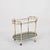 Gold Mid-Century Italian Serving Bar Cart in Gilt Metal and Green Mirror Glass, 1970s For Sale - Image 8 of 10