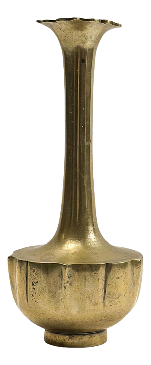 Art Nouveau Brass Solifleur Lotus Bud Vase, Central Europe, 1910s
