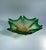 1960s Green Bohemian Art Glass Flower Bowl For Sale - Image 4 of 10