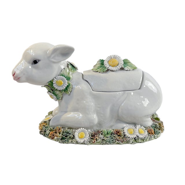 Mid 20th Century Italian Majolica Lamb Tureen For Sale In Houston - Image 6 of 7