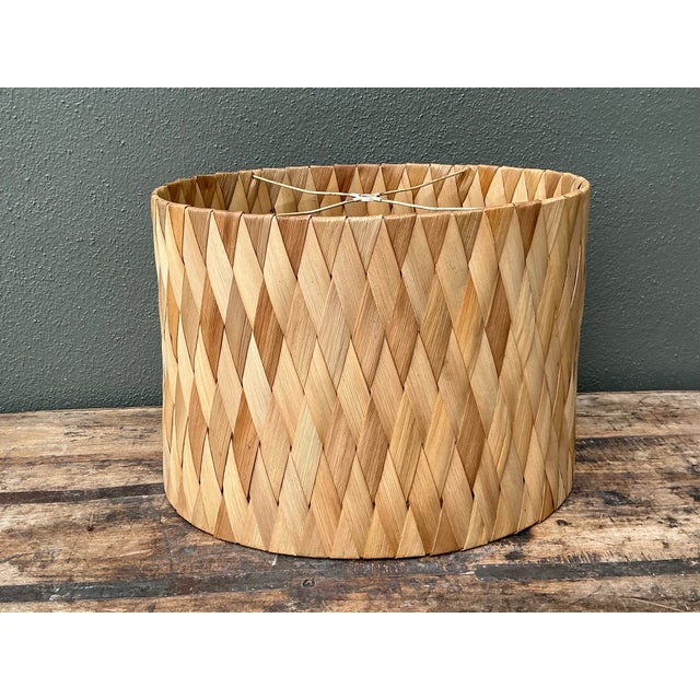 Vintage Woven Rattan Lampshade For Sale - Image 11 of 12