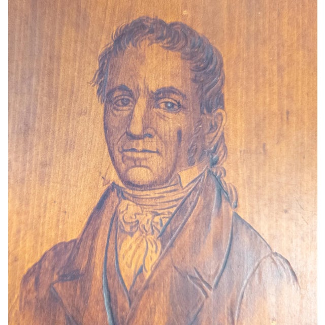 19th Century American Pyrography Portrait of a Gentleman by Robert Ball Hughes For Sale - Image 4 of 8