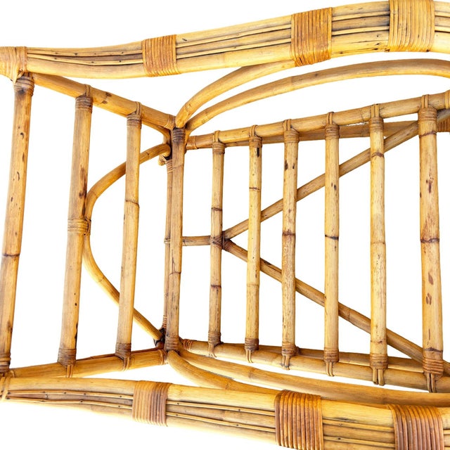 Restored Mid-Century 3-Stand 1949er Reed Rattan Chaise Lounge W/ Ottoman For Sale - Image 15 of 16