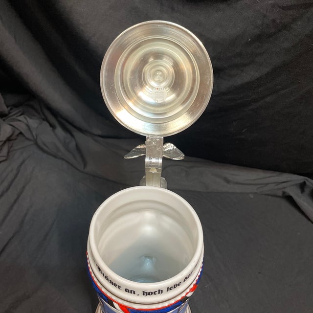 Cream Vintage Naval Commemorative German Beer Stein For Sale - Image 8 of 10