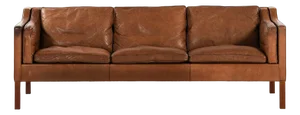 Sofa in Teak and Original Leather Model 2213 attributed to Børge Mogensen, 1963