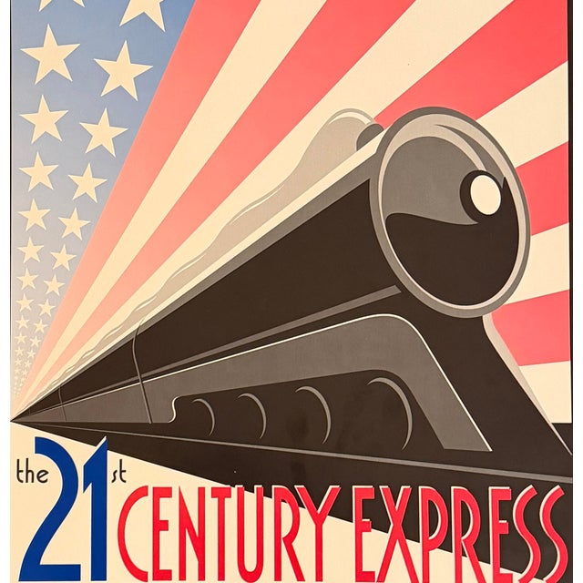 Contemporary Unknown Artist - President Clinton: The 21st Century Express, Clinton/Gore ’96 Presidential Campaign Poster, 1996 For Sale - Image 3 of 6