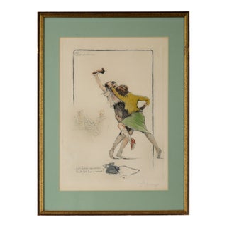 "Not True: Good Accounts Make Good Friends" Satirical French Illustration by Gaston Hoffmann For Sale