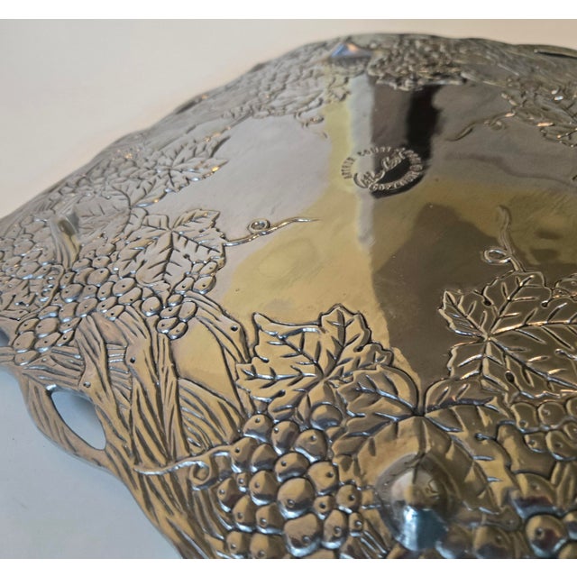 Metal Vintage Arthur Court Grapevine Platter For Sale - Image 7 of 17