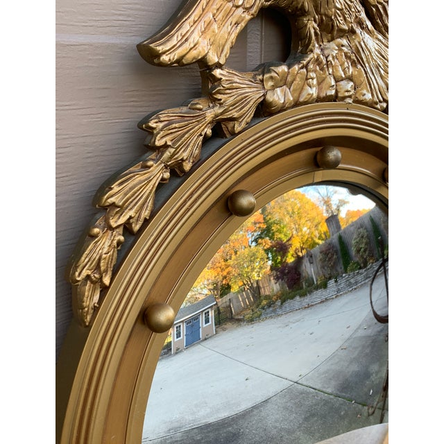 American Federal Giltwood Eagle Bullseye Convex Mirror For Sale - Image 10 of 12