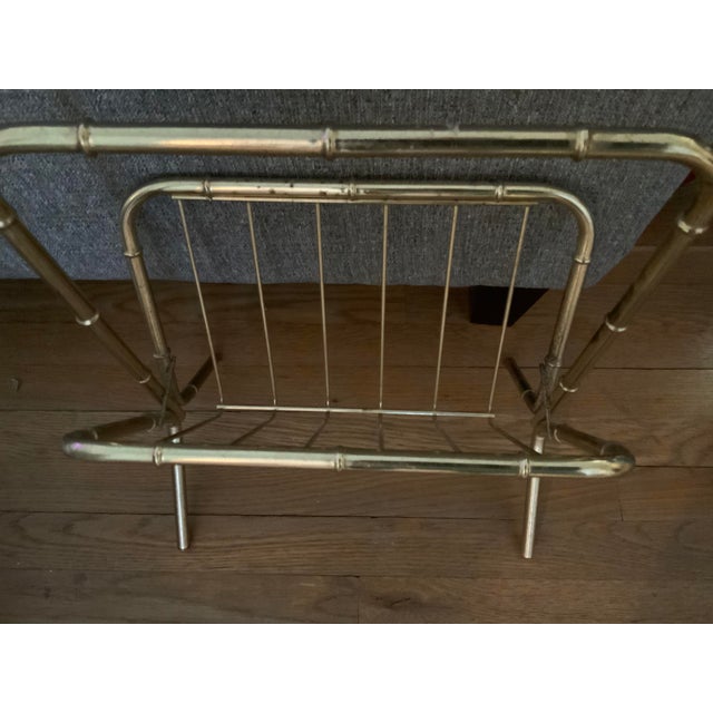 Mid 20th Century Vintage Gold Bamboo Motif Magazine Holder For Sale - Image 5 of 7