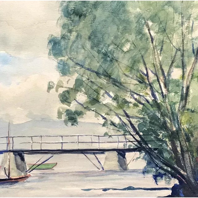 Hans Berger, Le pont, 1941, Gouache on Paper For Sale - Image 4 of 6