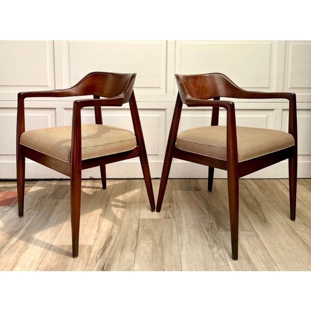 Pair of 1960s Gold Desk & Safe Co. Sculpted Wood Mid-Century Armchairs For Sale - Image 16 of 18