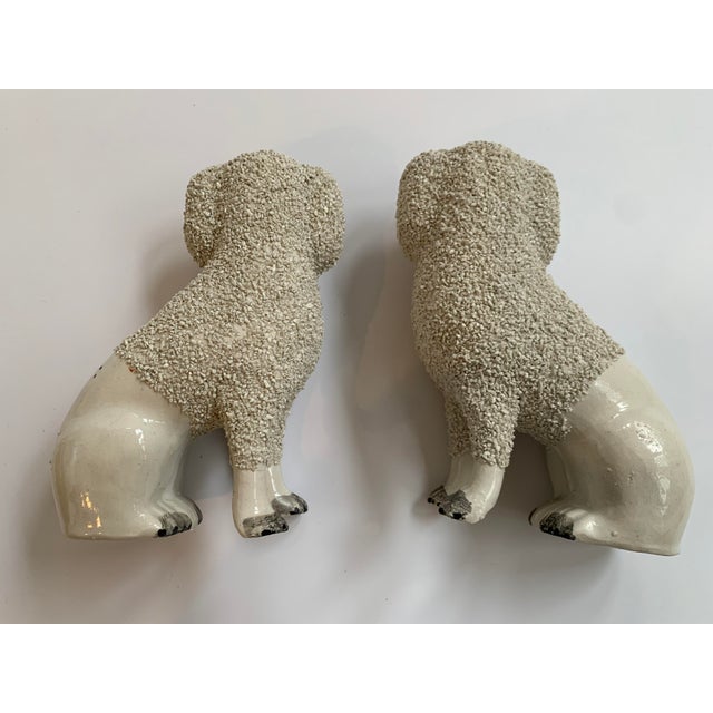 Antique White 19th Century Staffordshire Poodles - a Pair For Sale - Image 8 of 13
