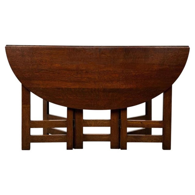 Antique Early 20th Century Arts and Crafts Oak Gateleg Side Table For Sale - Image 12 of 12