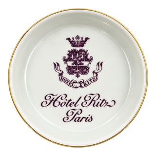 Vintage Ritz Paris Hotel Porcelain Ashtray Dish For Sale