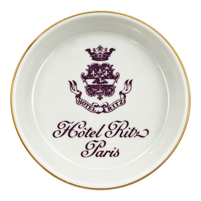 Vintage Ritz Paris Hotel Porcelain Ashtray Dish For Sale