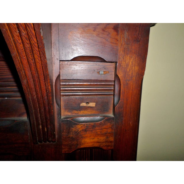 Burnt Umber 18th Cenury Early American Pine Antique Fireplace Mantel For Sale - Image 8 of 12