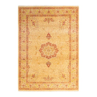 Mogul, One-of-a-Kind Hand-Knotted Area Rug - Yellow, 4' 8" x 6' 5" For Sale