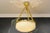 French White Glass, Brass and Bronze Pendant Chandelier, 1920s For Sale - Image 9 of 18