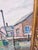 Textile Oil Painting Depicts a Tranquil Harbor Scene With Fishing Boats Moored by a Pier and a Small Rowboat in the Calm Water. By J .Henry Hallbert For Sale - Image 7 of 12