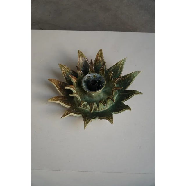 Mid-Century Ceramic Sunburst Wall Lamp or Decorative Wall Sculpture, 1960s For Sale - Image 9 of 16