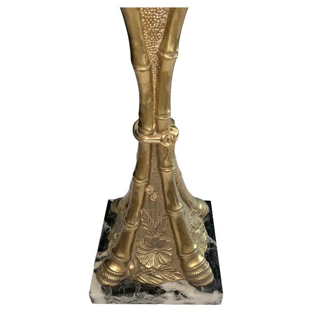 Frederick Cooper Vintage Frederick Cooper Bronze Column Table Lamp in Distressed Gold For Sale - Image 4 of 13