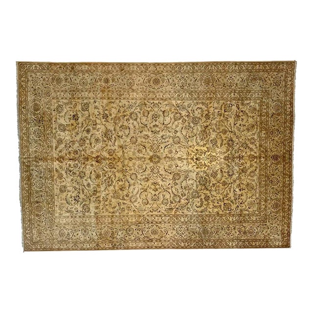 1970's Signed Persian Kashan Carpet For Sale