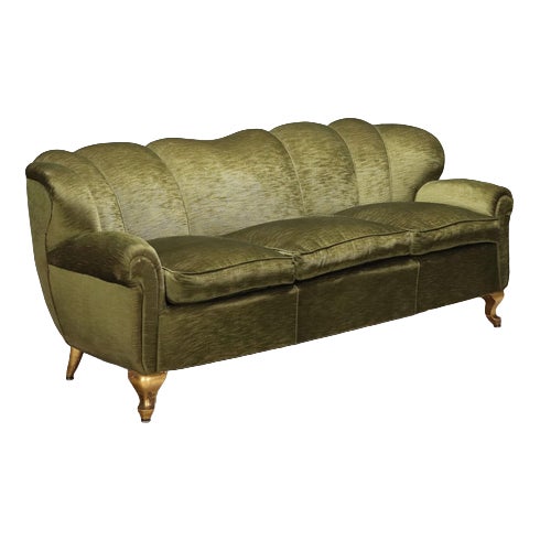 Vintage Italian Sofa in Fabric, 1950s For Sale